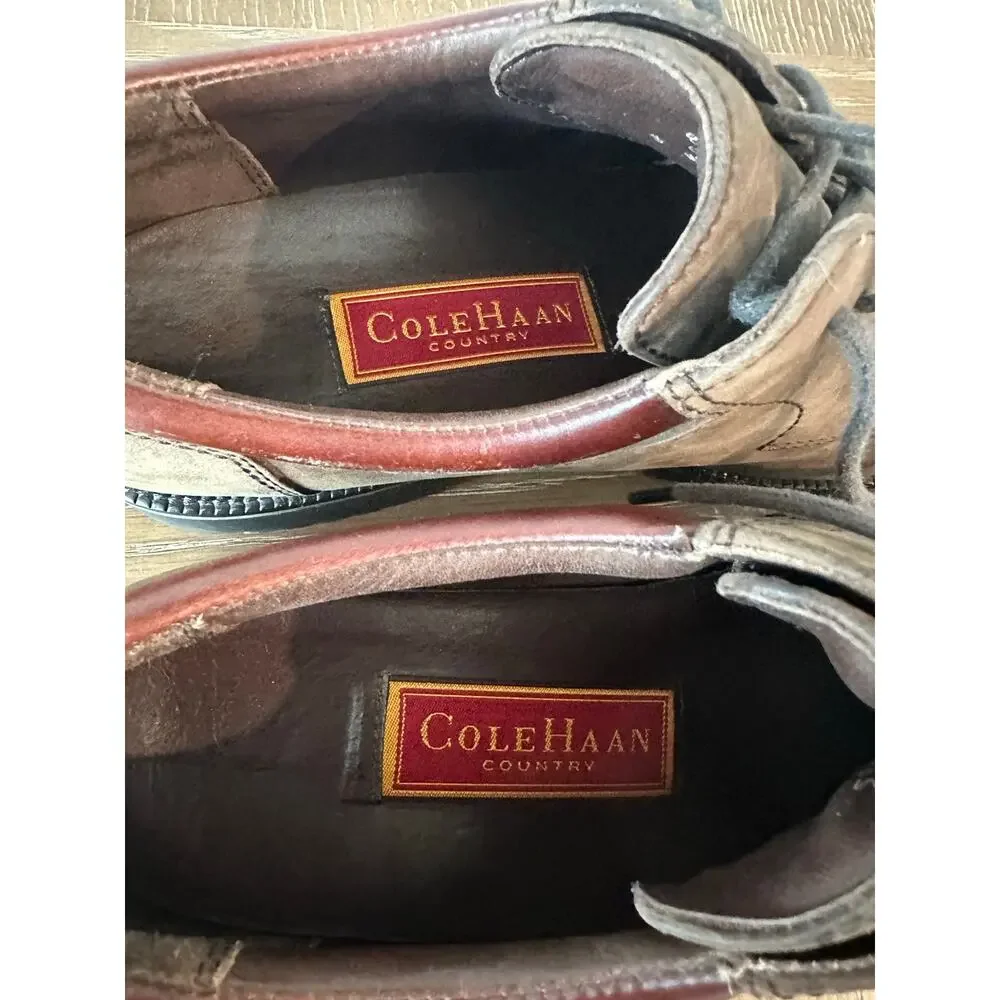 Cole Haan Country Brown Leather Oxford Shoes Men’s Size 8.5 Lace Up Moc Toe